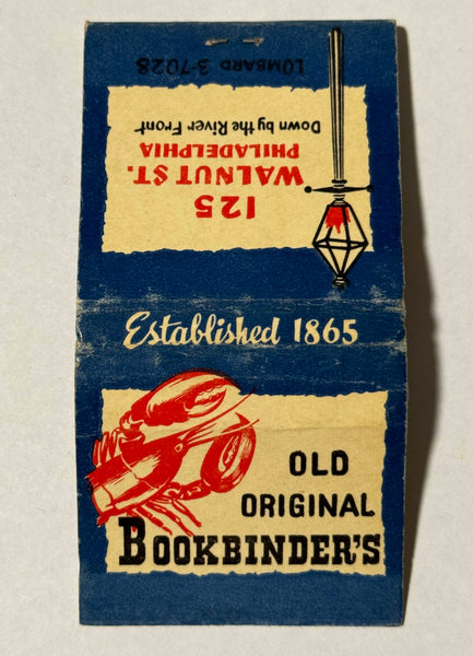 "Bookbinder's" Phila, PA Vintage Feature Matchbook with a Pop-Up Display!
