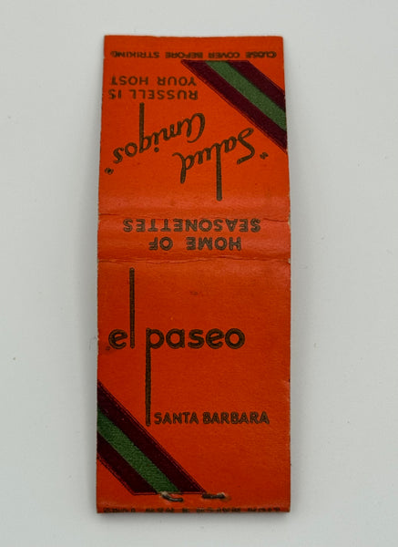 "El Paseo" Santa Barbara, CA Vintage Feature Matchbook