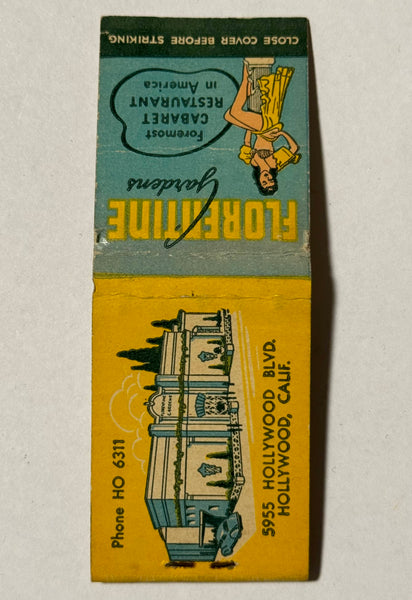 "Florentine Gardens" Hollywood, CA Vintage Feature Nudie Matchbook