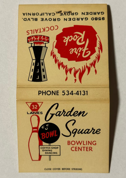 "Garden Square Bowling Center" Garden Grove, CA Vintage Feature Matchbook