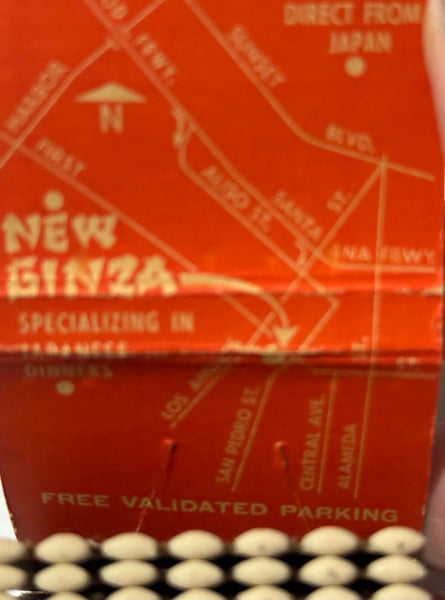 "New Ginza" Los Angeles, CA Vintage Feature Matchbook