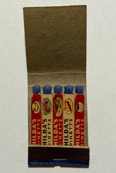 "Hilda's Dinette" Sandusky, OH Vintage Feature Matchbook w/ Full Length Cover!