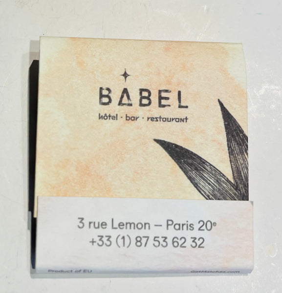 "Babel Hotels" Paris France  Retro Feature Matchbook