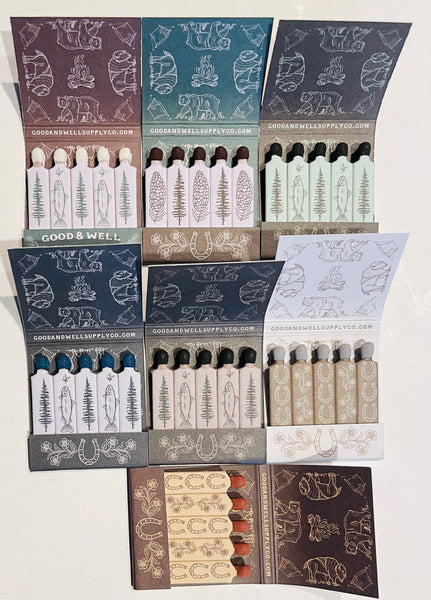 "Good and Well Supply Co" Retro Feature Matchbook 7 Matchbook -Full Collector Set