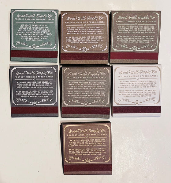 "Good and Well Supply Co" Retro Feature Matchbook 7 Matchbook -Full Collector Set