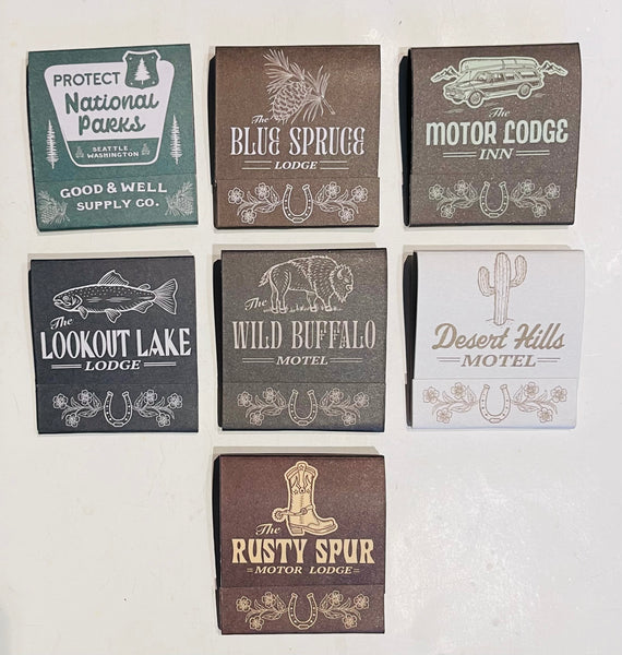 "Good and Well Supply Co" Retro Feature Matchbook 7 Matchbook -Full Collector Set