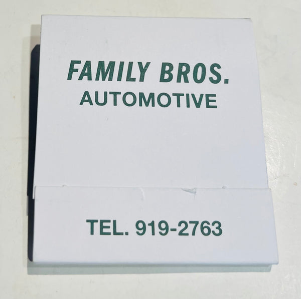 "Family Bros. Automotive" Graphic Design Firm Retro Feature Matchbook w/ a "Cat" Spot Striker
