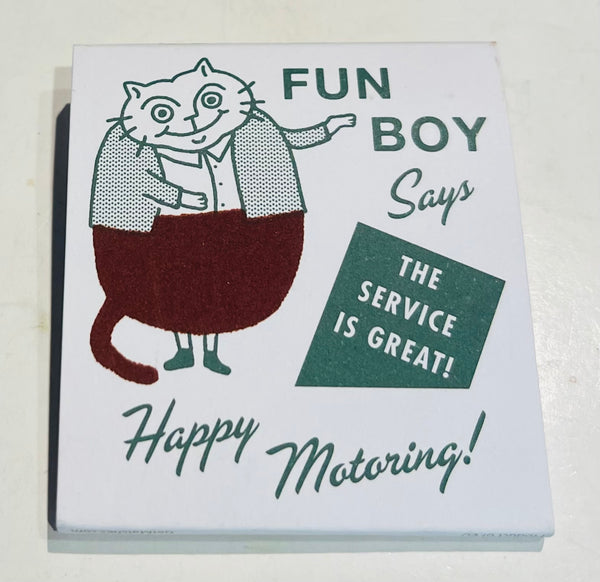 "Family Bros. Automotive" Graphic Design Firm Retro Feature Matchbook w/ a "Cat" Spot Striker