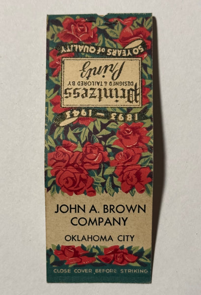 "John A. Brown Company/Printzess Printz" Oklahoma City, OK Vintage Feature Matchbook