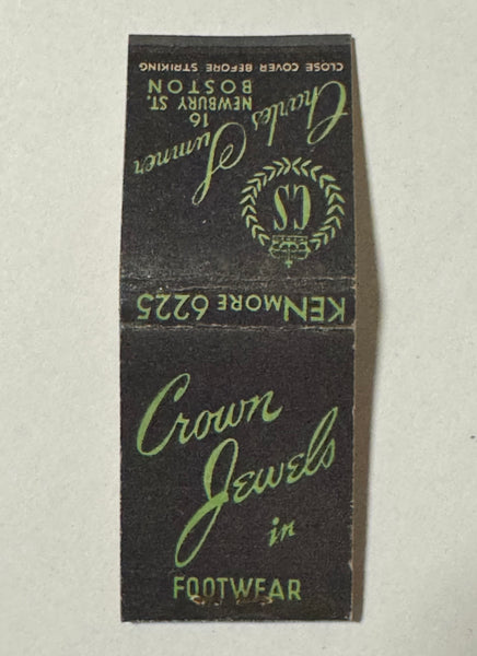 "Charles Sumner" Boston, MA Vintage Feature Matchbook