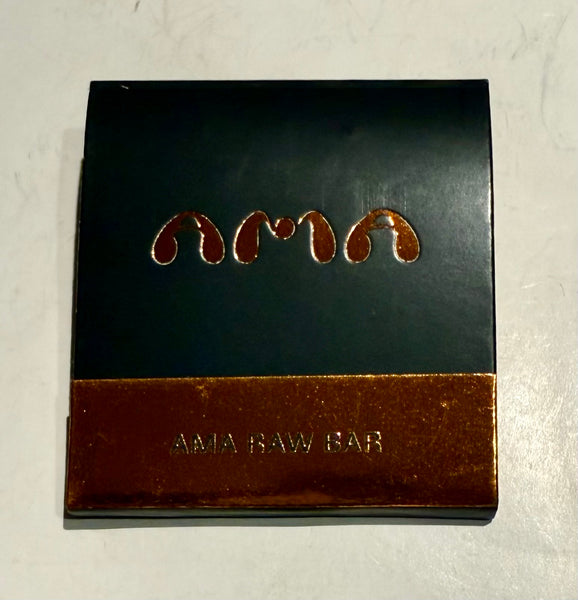 "AMA Raw Bar" Retro Feature Matchbook