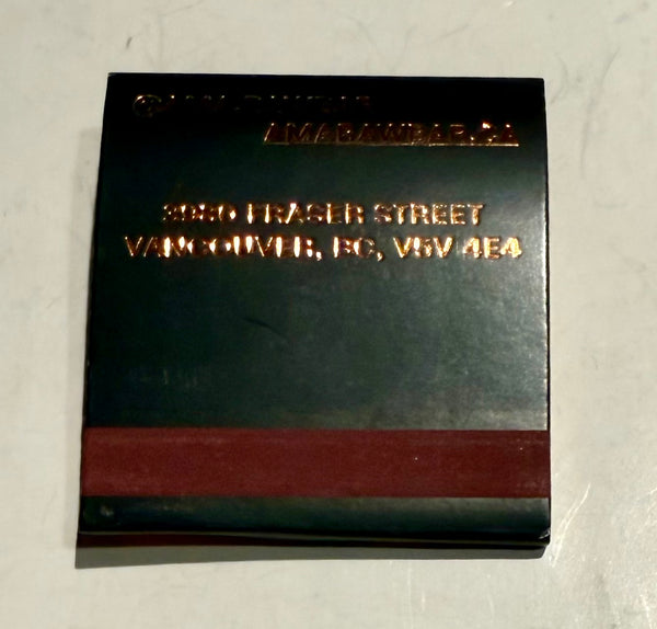 "AMA Raw Bar" Retro Feature Matchbook