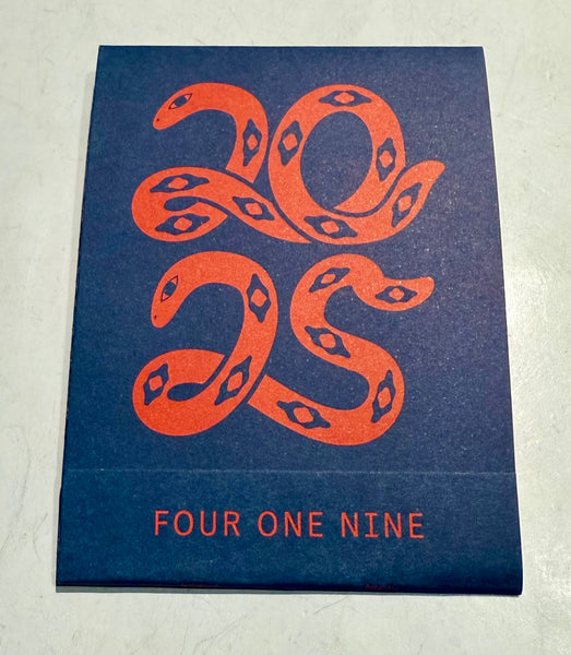 "FOUR ONE NINE" Giant Retro Feature Matchbook