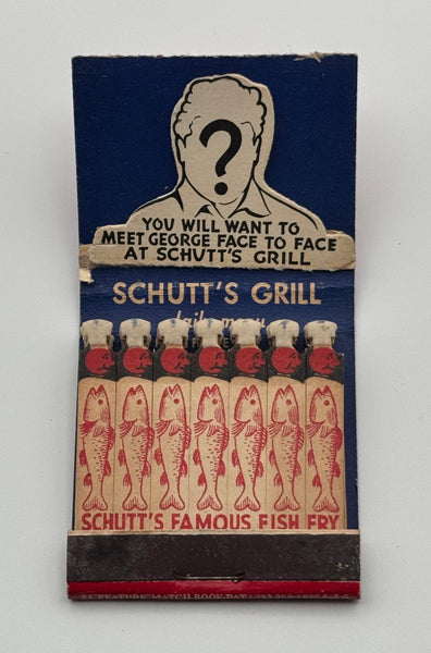 "Schutt’s Grill" Buffalo, NY Vintage Feature Matchbook with a Pop Up Display!