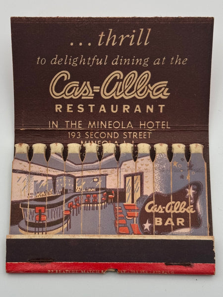 "Cas-Alba Restaurant" Mineola, LI Vintage Feature Matchbook