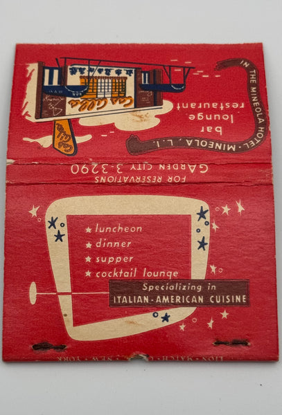 "Cas-Alba Restaurant" Mineola, LI Vintage Feature Matchbook