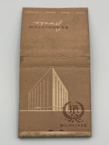 "Plankinton House" Milwaukee, WI Vintage Feature Matchbook with a Pop-Up Display!