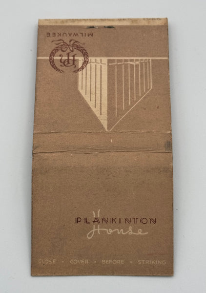 "Plankinton House" Milwaukee, WI Vintage Feature Matchbook with a Pop-Up Display!
