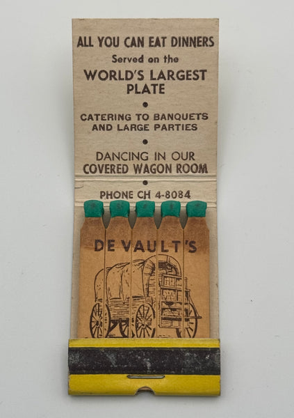 "De Vault’s Chuck Wagon" Portland,OR Vintage Feature Matchbook