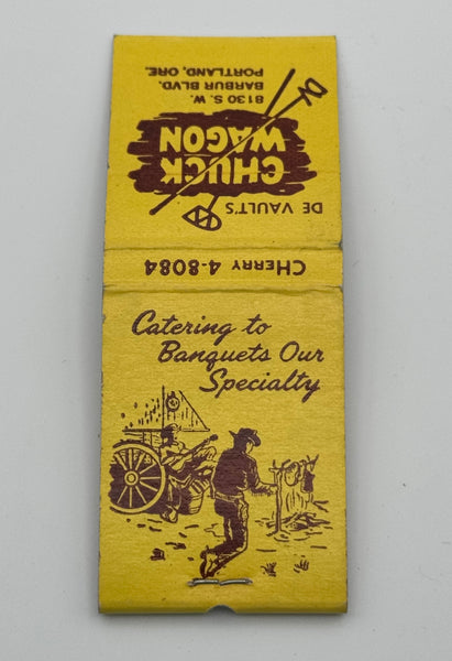 "De Vault’s Chuck Wagon" Portland,OR Vintage Feature Matchbook