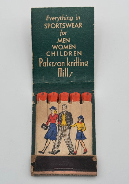 "Paterson Knitting Mill" Paterson,NJ Vintage Feature Matchbook
