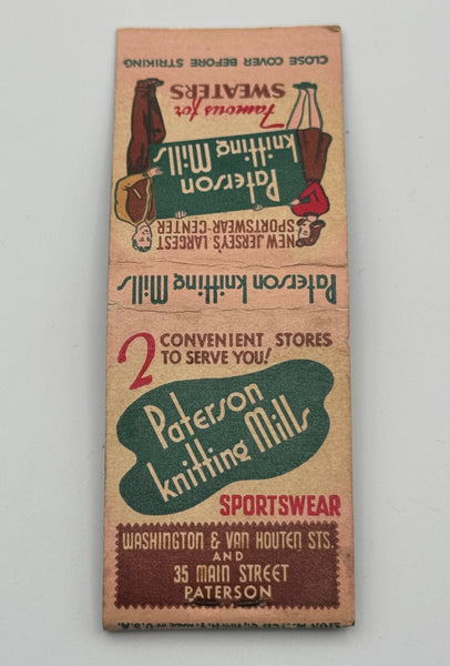 "Paterson Knitting Mill" Paterson,NJ Vintage Feature Matchbook
