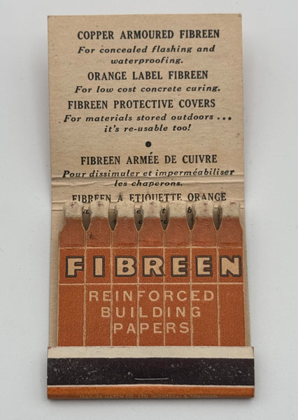 "Alexander Murray Fibreen Reinforced Building Papers" Vintage Feature Matchbook
