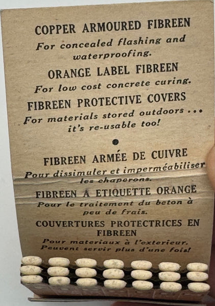 "Alexander Murray Fibreen Reinforced Building Papers" Vintage Feature Matchbook