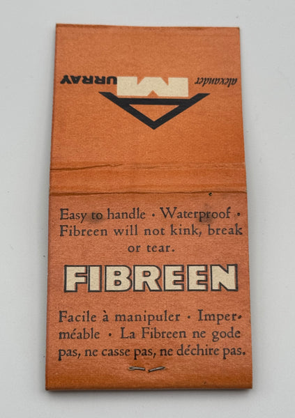 "Alexander Murray Fibreen Reinforced Building Papers" Vintage Feature Matchbook