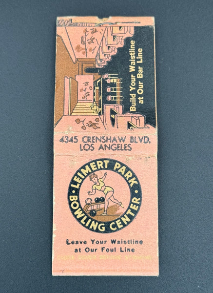 "Leimert Park Bowling Center" Los Angeles, CA Vintage Feature Matchbook