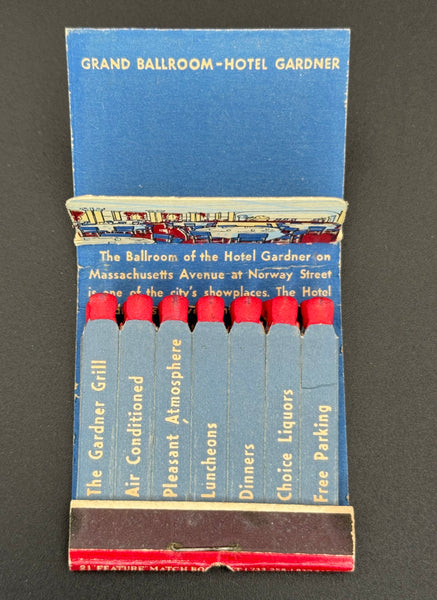 "Hotel Gardner" Boston, MA Vintage Feature Matchbook with a Pop-Up Display!