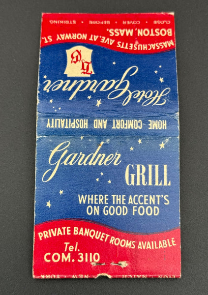"Hotel Gardner" Boston, MA Vintage Feature Matchbook with a Pop-Up Display!