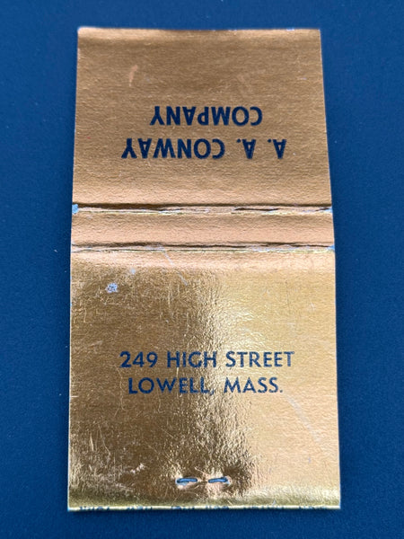 "A. A. Conway Company" Lowell, MA Vintage Feature Matchbook