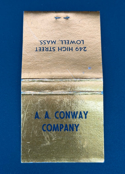 "A. A. Conway Company" Lowell, MA Vintage Feature Matchbook