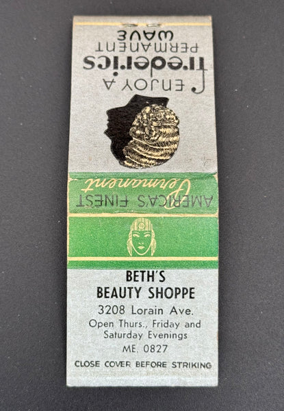 "Beth’s Beauty Shoppe" Cleveland, OH Vintage Feature Matchbook