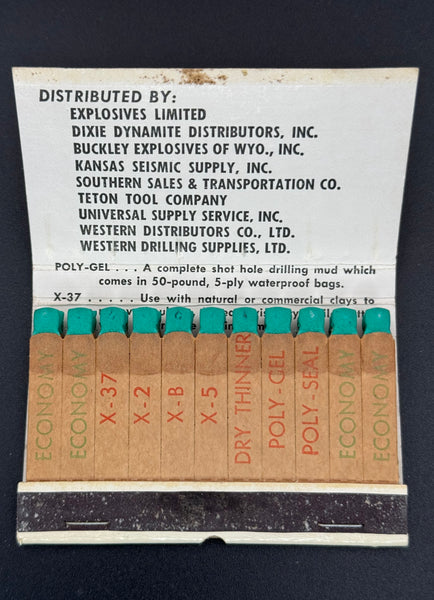 "Economy Mud Products Co" Houston, TX Vintage Feature Matchbook