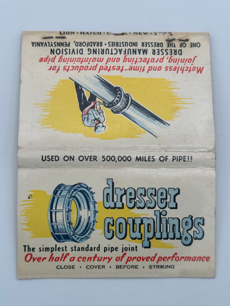 "Dresser Manufacturing Division" Bradford, PA Vintage Feature Matchbook