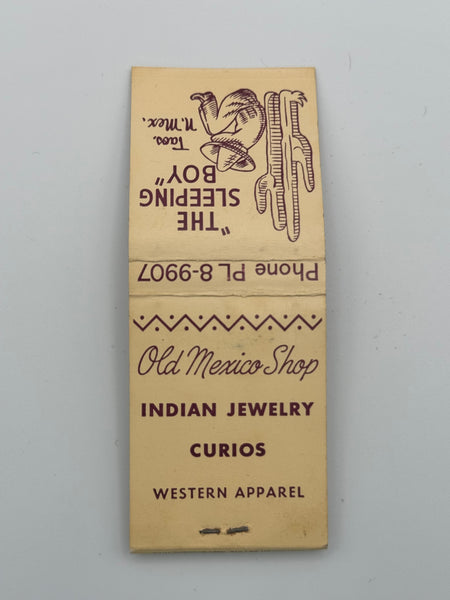 "Old Mexico Shop" Taos, New Mexico Vintage Feature Matchbook