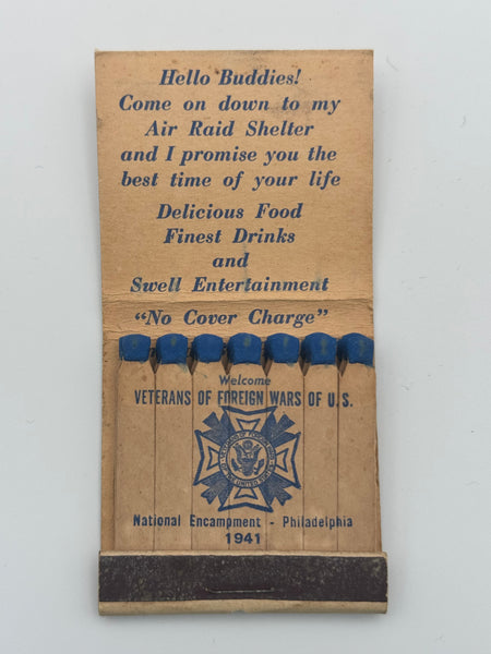 "Bill Hopkins Rathskeller" Phila, PA Vintage Feature Matchbook