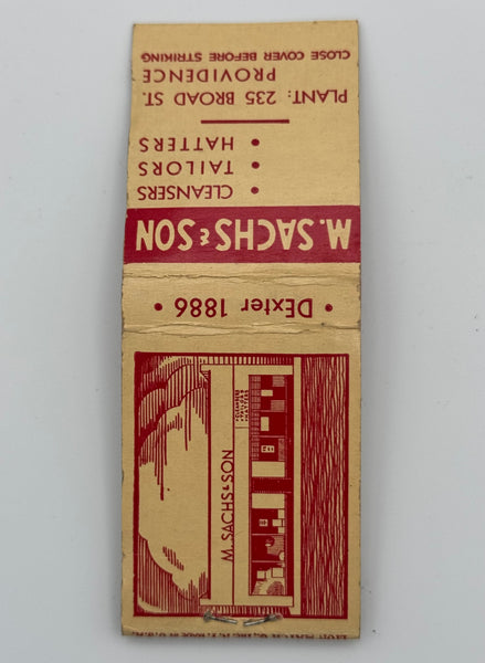 "M. Sachs & Sons" Providence, RI Vintage Feature Matchbook