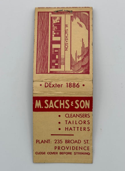 "M. Sachs & Sons" Providence, RI Vintage Feature Matchbook