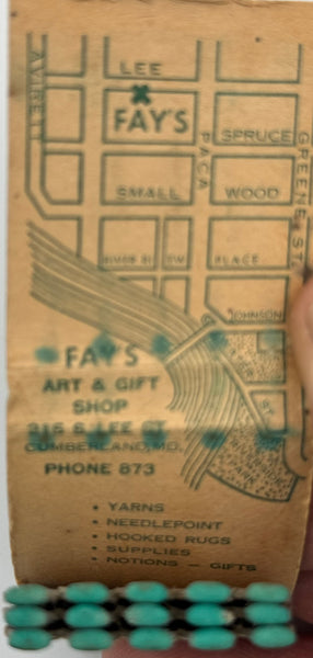 "Fay’s Arts and Gift Shop" Cumberland, MD Vintage Feature Matchbook