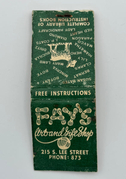"Fay’s Arts and Gift Shop" Cumberland, MD Vintage Feature Matchbook