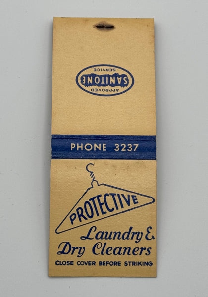 "Protective Laundry & Dry Cleaners" Vintage Feature Matchbook