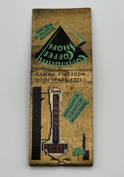 "Community Coffee Shops" Binghamton,NY Vintage Feature Matchbook