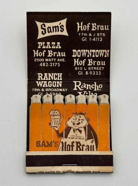 "Sam’s Restaurants" San Francisco, CA Vintage Feature Matchbook