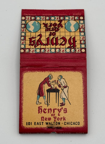 "Henry’s of New York" Chicago, ILVintage Feature Matchbook