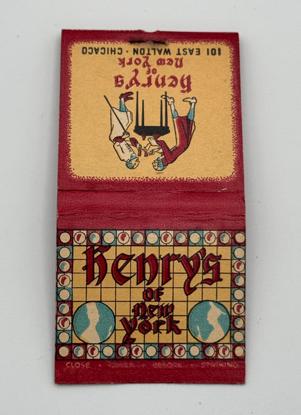 "Henry’s of New York" Chicago, ILVintage Feature Matchbook