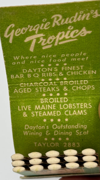 "Georgie Rudin’s Tropics" Dayton, OH Tiki Vintage Feature Matchbook