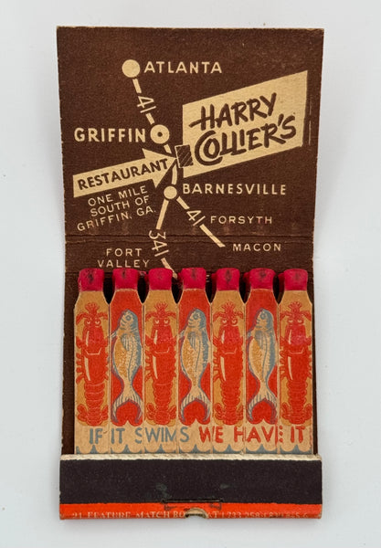 "Harry Collier’s" Griffin, GA Vintage Feature Matchbook